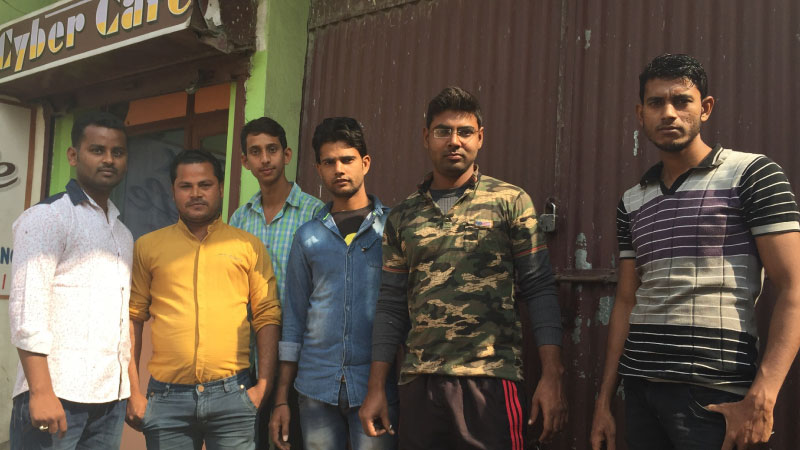 Wasseypur residents Fuzan (far left) and his friends