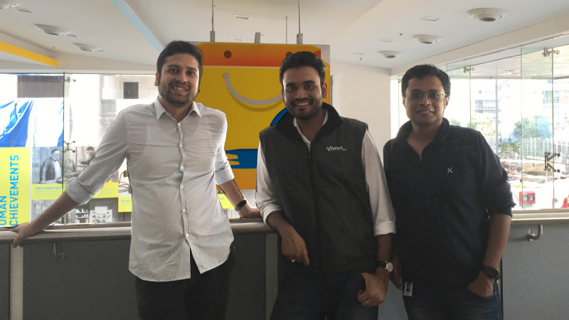 Ankit Nagori with Flipkart co-founders